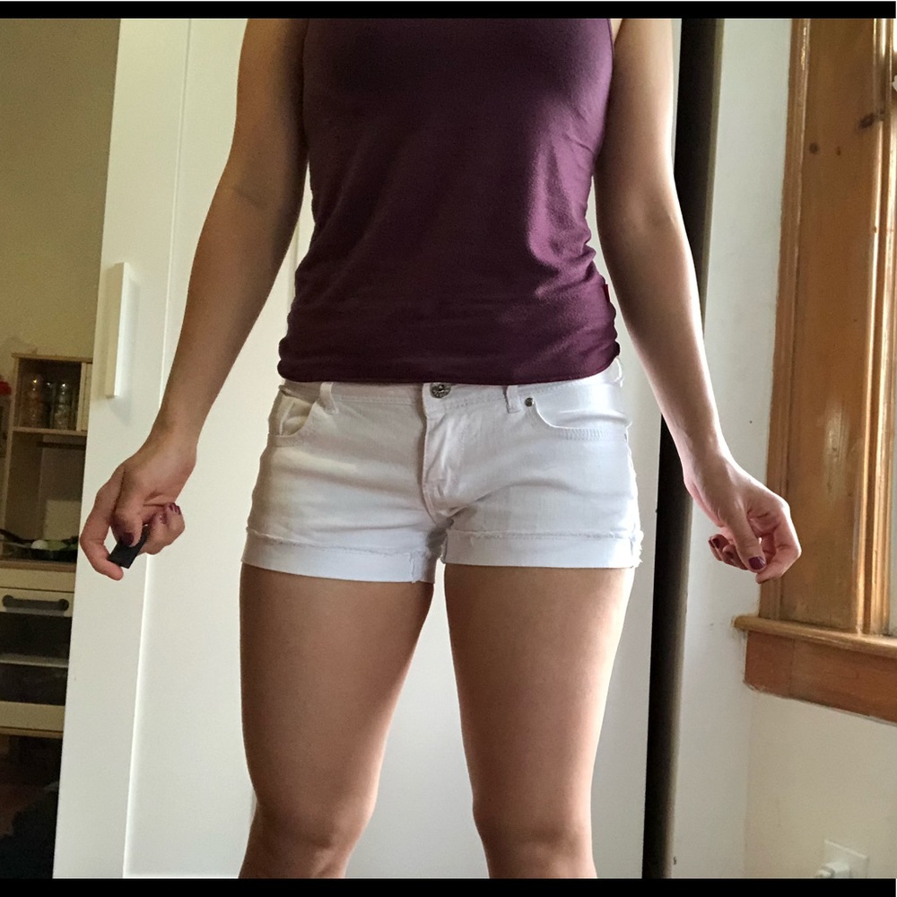 White jeans shorts